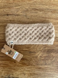 Alpaka Stirnband GITTERNETZ beige