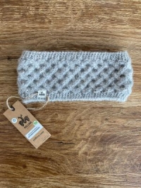 Alpaka-​​Stirnband GITTERNETZ hellgrau