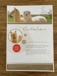 Geführte Alpakawanderung 1 Person - PDF-Gutschein